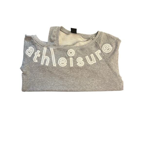 Pinko Gray Cutout Athleisure Off the Shoulder Sweatshirt Embroidered XS ($250) - Picture 7 of 8